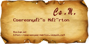 Cseresnyés Márton névjegykártya