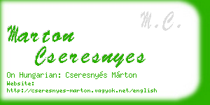 marton cseresnyes business card